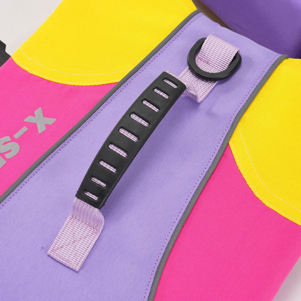 Pet dog leashable life jacket swimsuit - small, medium, and large breed life vest - 26 color block swimsuit