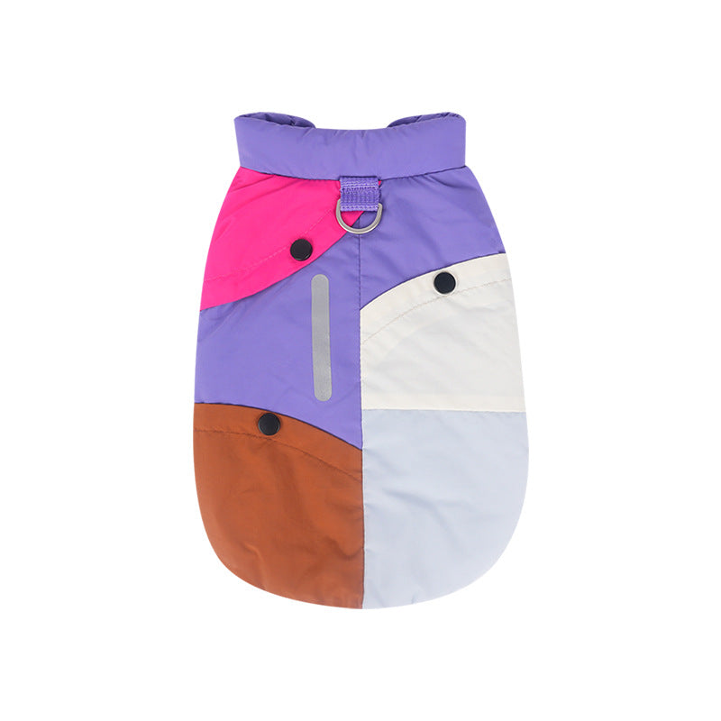 pet Color Block Vest dog Warm Small Dogs Teddy Bichon Thickened Windproof Outdoor Fall Winter Collection