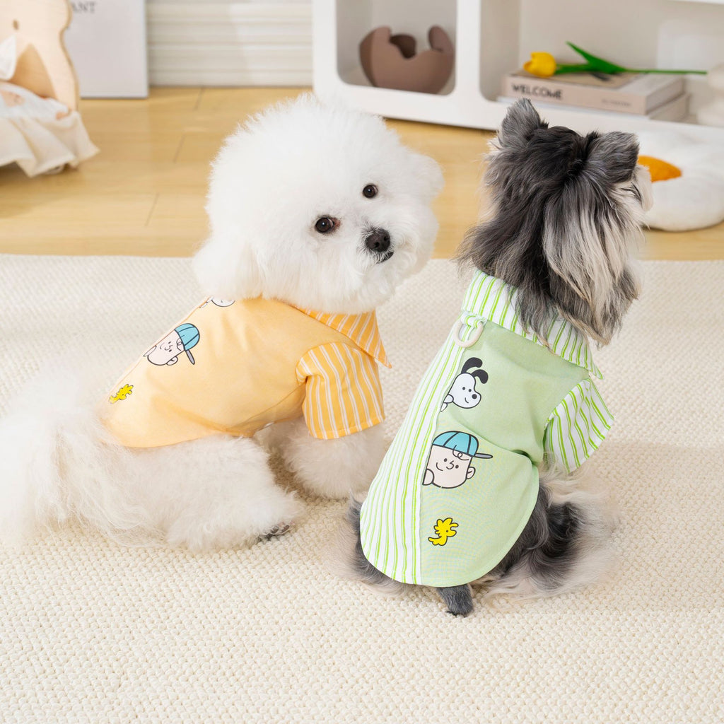 Pet clothes dog cat clothes breathable pet clothing spring and summer new pet 26 fun patchwork shirt