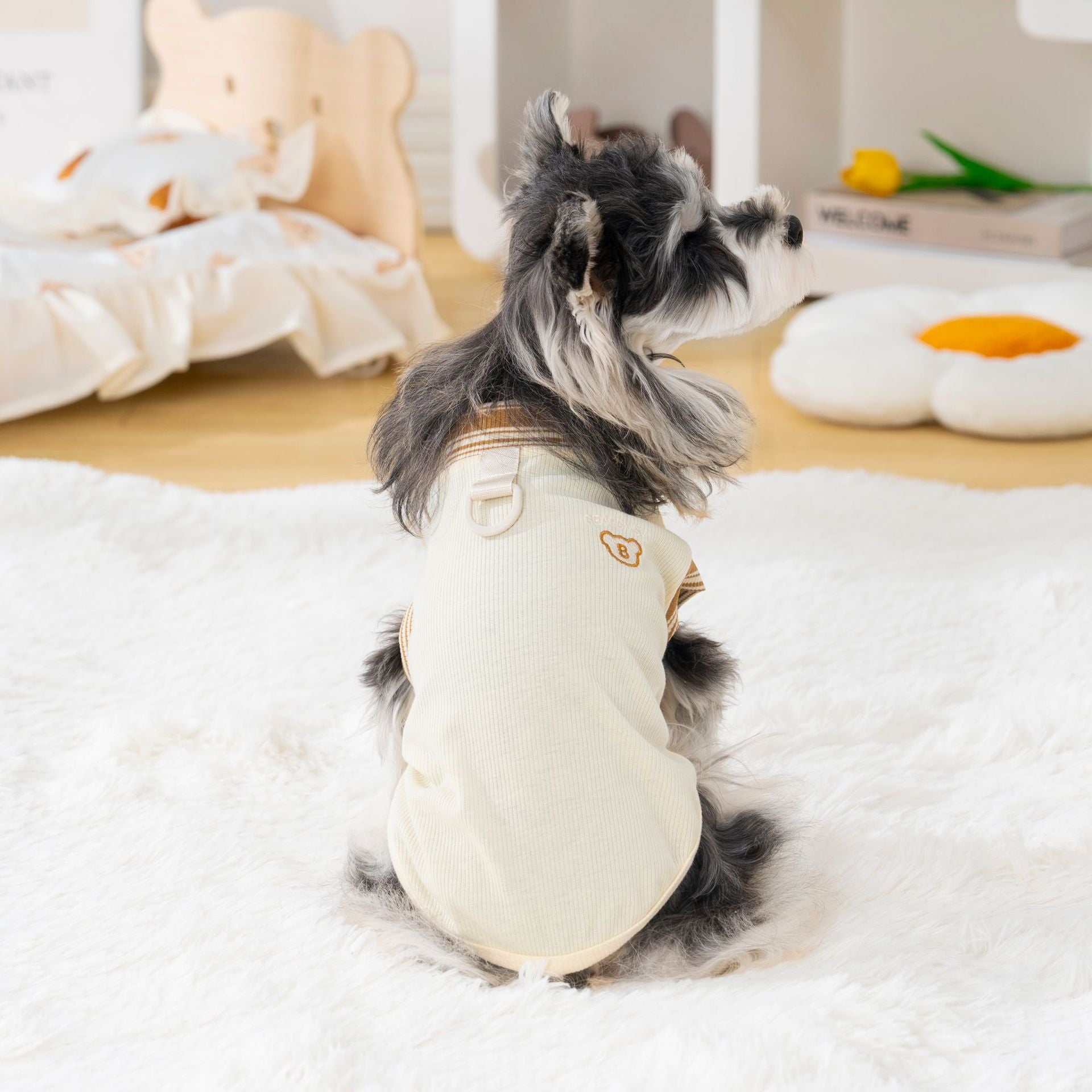 Pet clothes dog clothes pet apparel t-shirt spring/summer new pet vest 26 bear head embroidered t-shirt