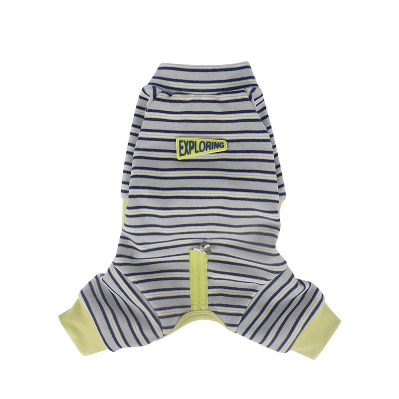 Striped Casual Four Leg Base Layer Small Dogs pet Clothing Schnauzer dog Clothes Fall Winter Collection
