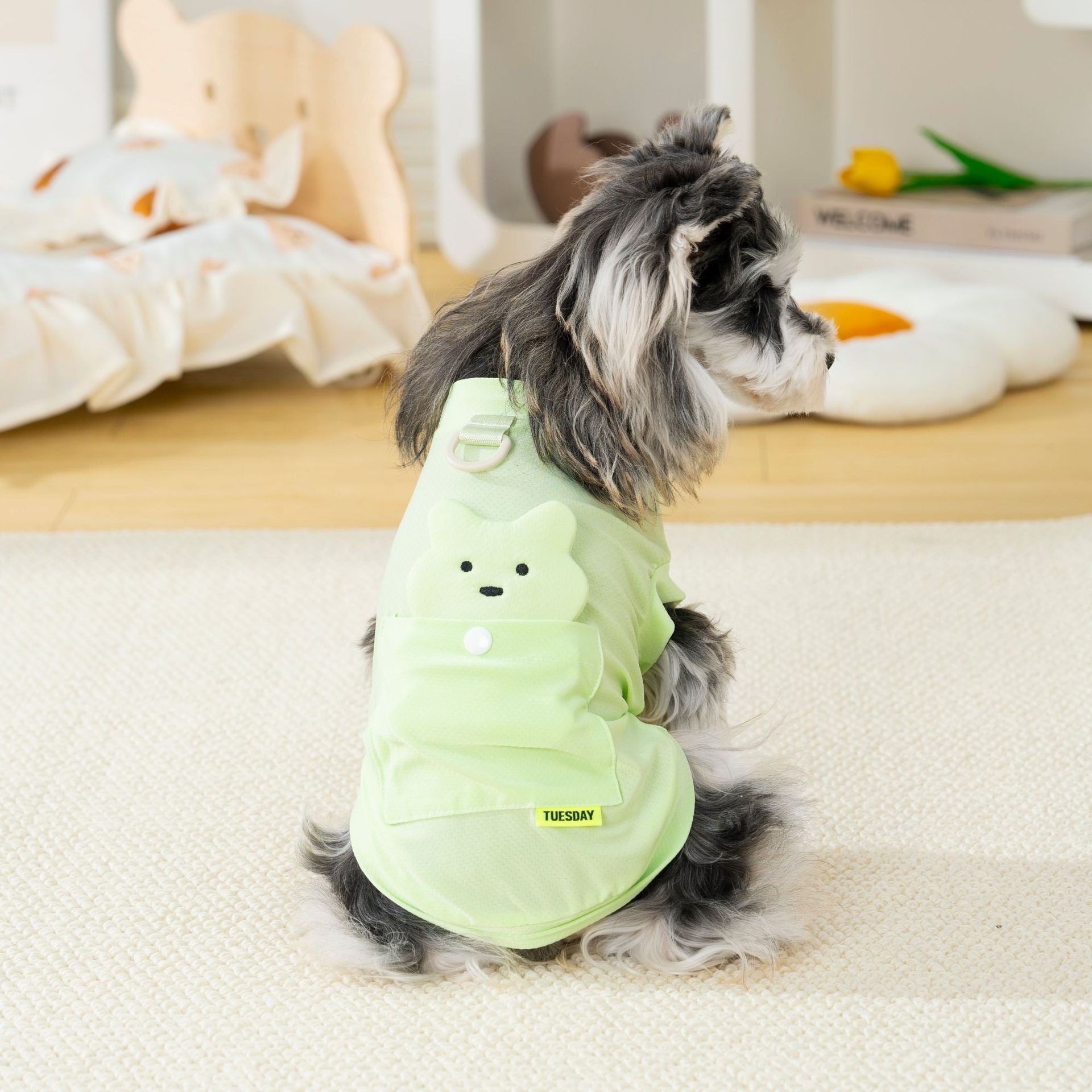 Ice silk lightweight sun protection dog clothes pet clothes cool clothes summer breathable 26 ice silk stereo bear t-shirt