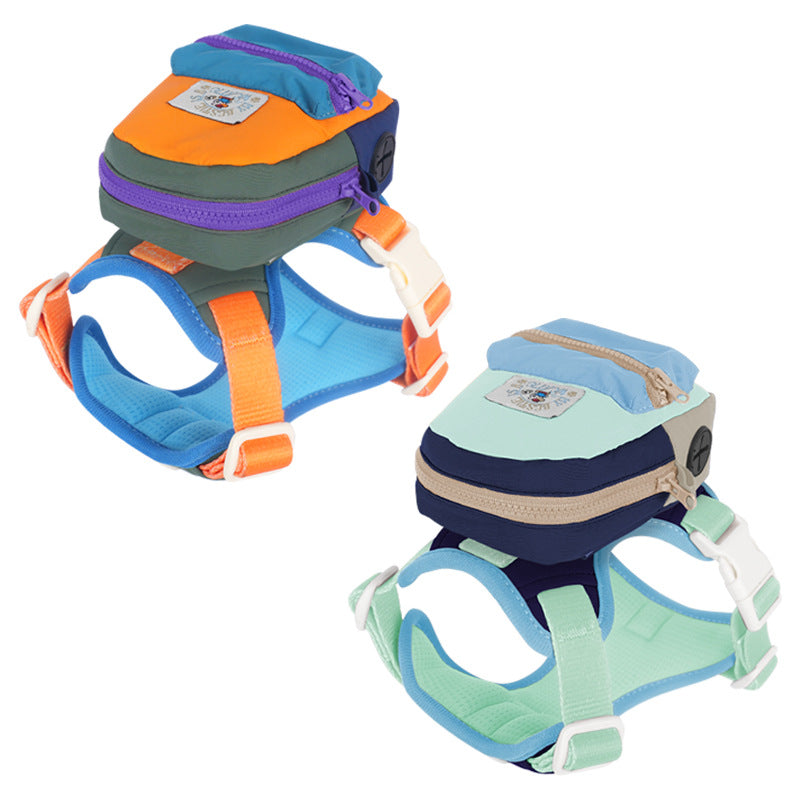 New dog Harness Color Block dog Harness Large Dogs Breathable dog Leash Wholesale