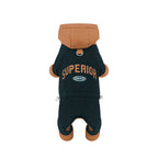 dog Clothes Fall Winter Color Match Hooded Windbreaker Teddy Schnauzer Warm Four Leg Cotton Jacket