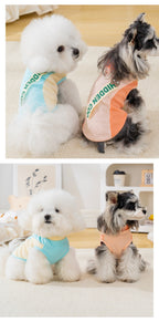 Pet cat & dog clothes - spring/summer lightweight vest for small breeds (bichon, teddy, schnauzer) - color block design, breathable