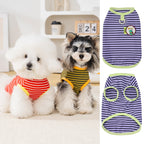 Pet clothes dog cat clothes pet apparel spring/summer new pet vest 26 dinosaur logo striped vest