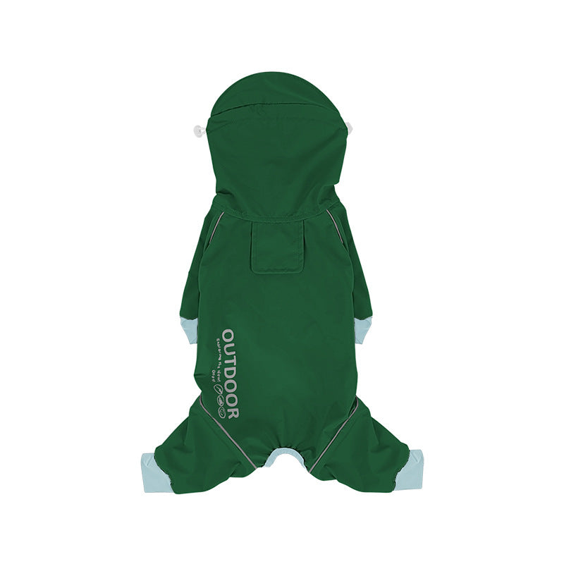 pet Four Season Raincoat Outdoor Windproof Color Block Four Leg Windbreaker Schnauzer dog Clothes Wholesale