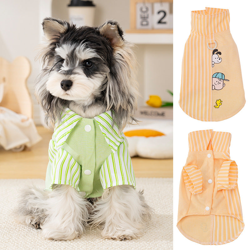 Pet clothes dog cat clothes breathable pet clothing spring and summer new pet 26 fun patchwork shirt