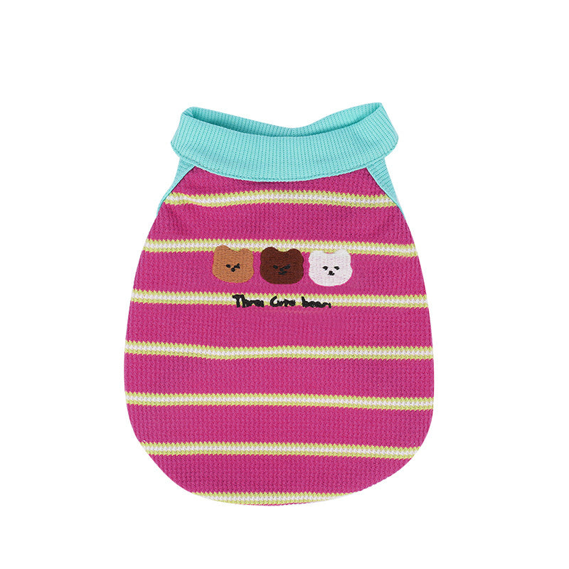 pet Clothing Spring Summer dog Striped Vest Bichon Yorkshire Terrier dog Clothes Summer
