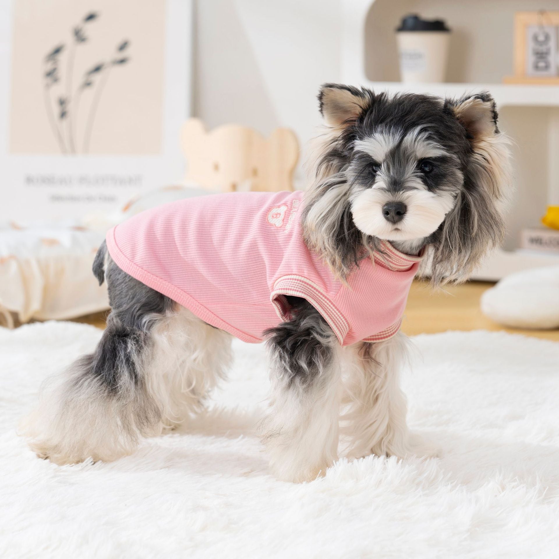 Pet clothes dog clothes pet apparel t-shirt spring/summer new pet vest 26 bear head embroidered t-shirt