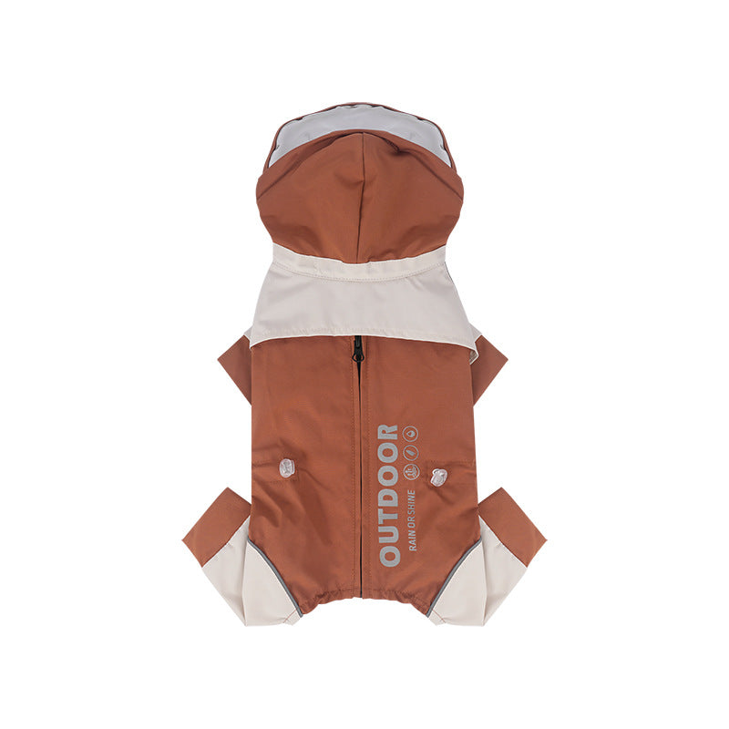 pet Raincoat dog Raincoat Four Season Hooded pet Windbreaker Waterproof Windproof Raincoat