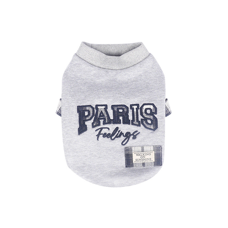 pet Clothes Fall Winter Hoodie Outdoor Color Block Schnauzer Bichon