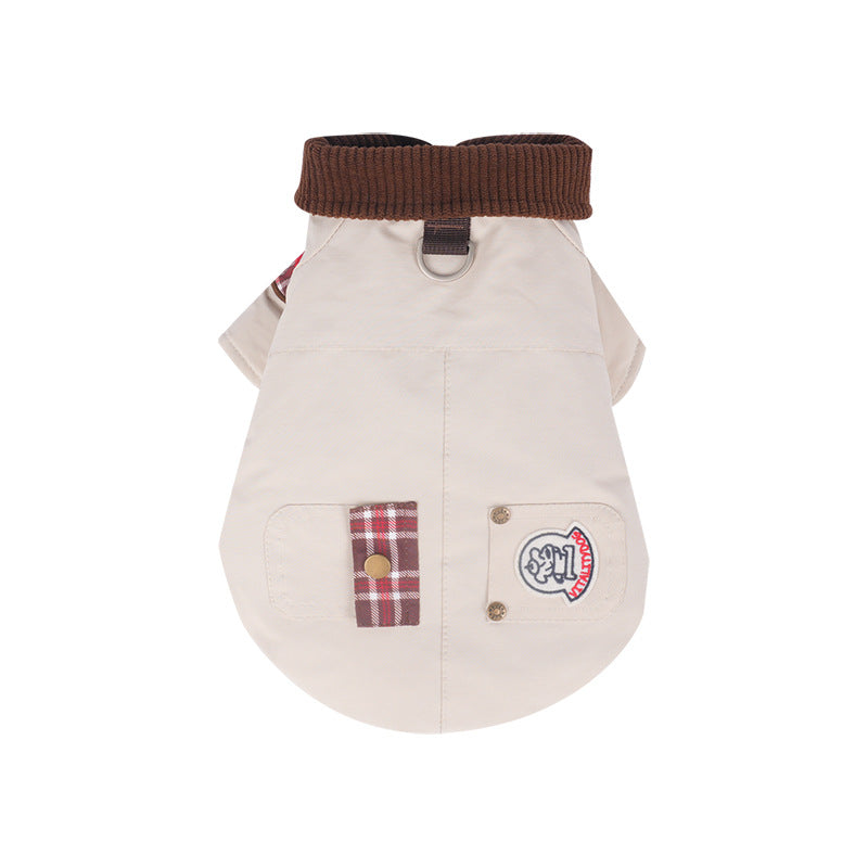 2025 Fall Winter Hot Selling pet Apparel Fashion Warm Schnauzer Bichon Teddy Barn Style dog Clothes