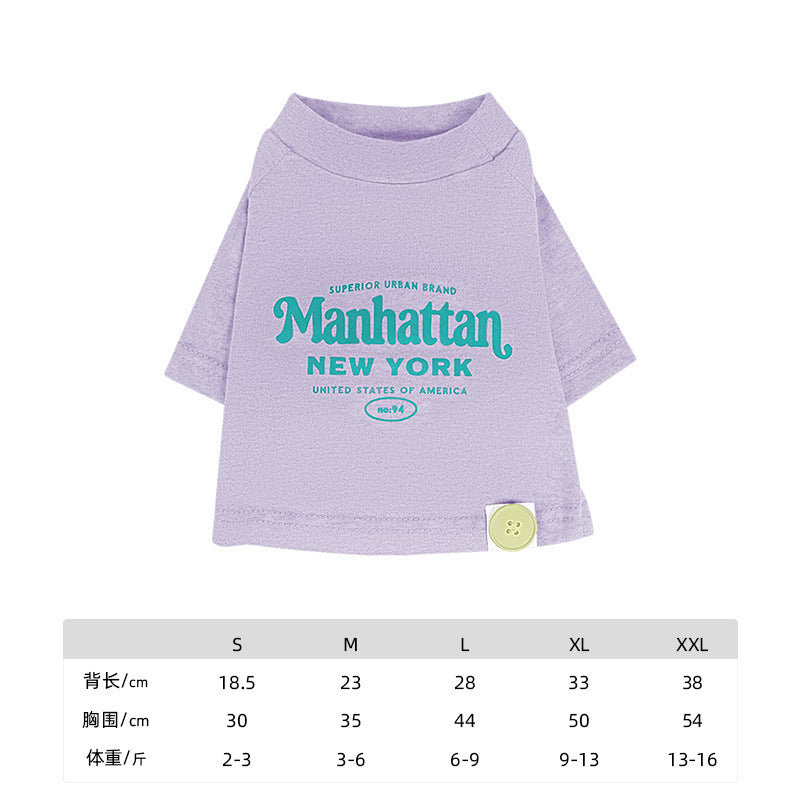 pet Summer T-shirt Lightweight Spring Summer Casual Bichon Teddy Schnauzer Breathable dog Clothes