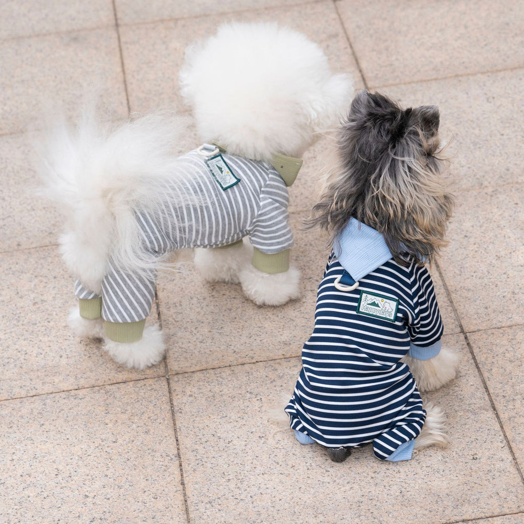Pet apparel, breathable dog clothes, four-legged outfit, spring/summer new arrival, 26 large collar striped four-legged style