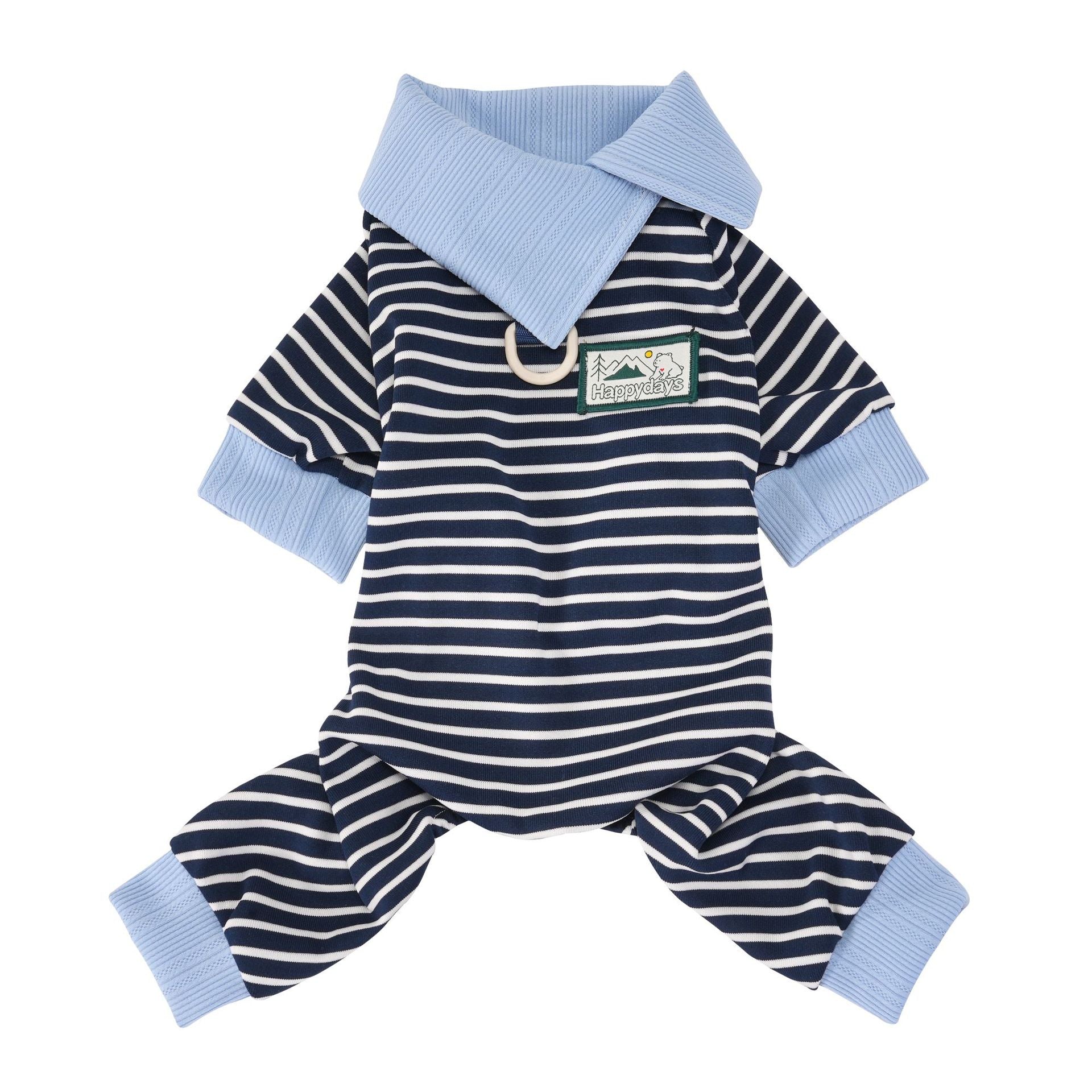 Pet apparel, breathable dog clothes, four-legged outfit, spring/summer new arrival, 26 large collar striped four-legged style
