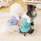 Pet clothes dog cat clothes pet apparel spring summer new pet vest 26 bow plaid t-shirt