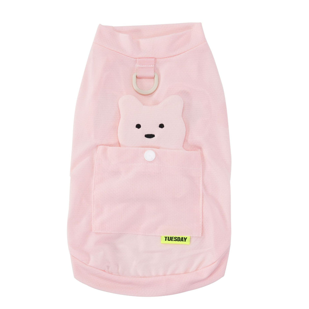 Ice silk lightweight sun protection dog clothes pet clothes cool clothes summer breathable 26 ice silk stereo bear t-shirt
