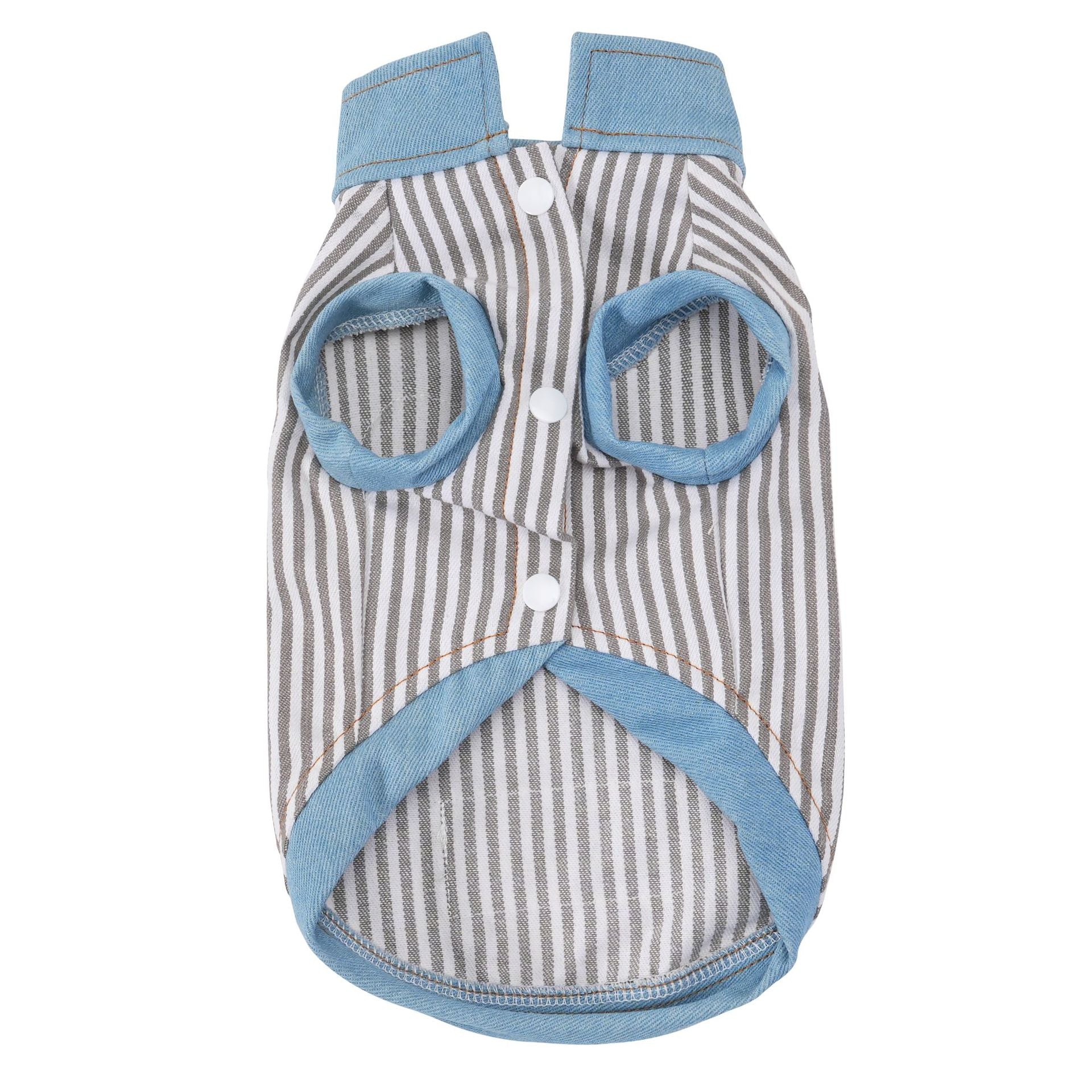 Pet clothes dog cat clothes breathable denim pet clothing spring and summer new pet 26 stripe denim jacket