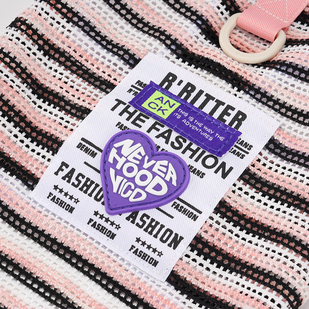 Pet clothes dog clothes pet apparel spring/summer new pet vest 26 korean style mesh striped vest