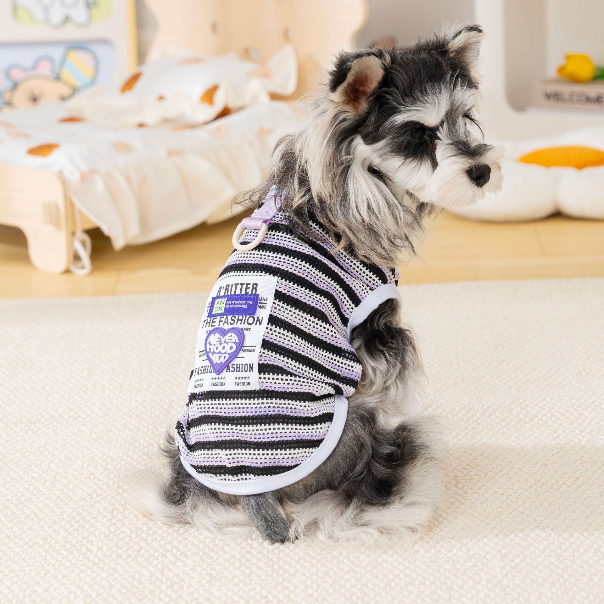 Pet clothes dog clothes pet apparel spring/summer new pet vest 26 korean style mesh striped vest