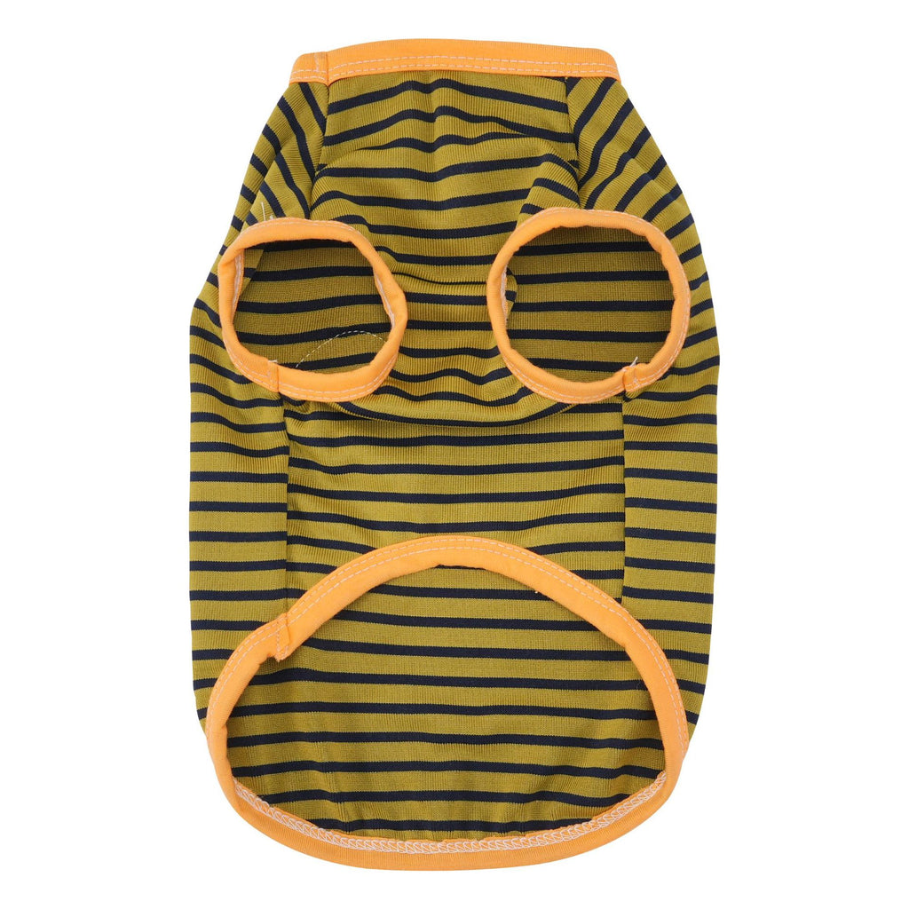 Pet clothes dog cat clothes pet apparel spring/summer new pet vest 26 dinosaur logo striped vest