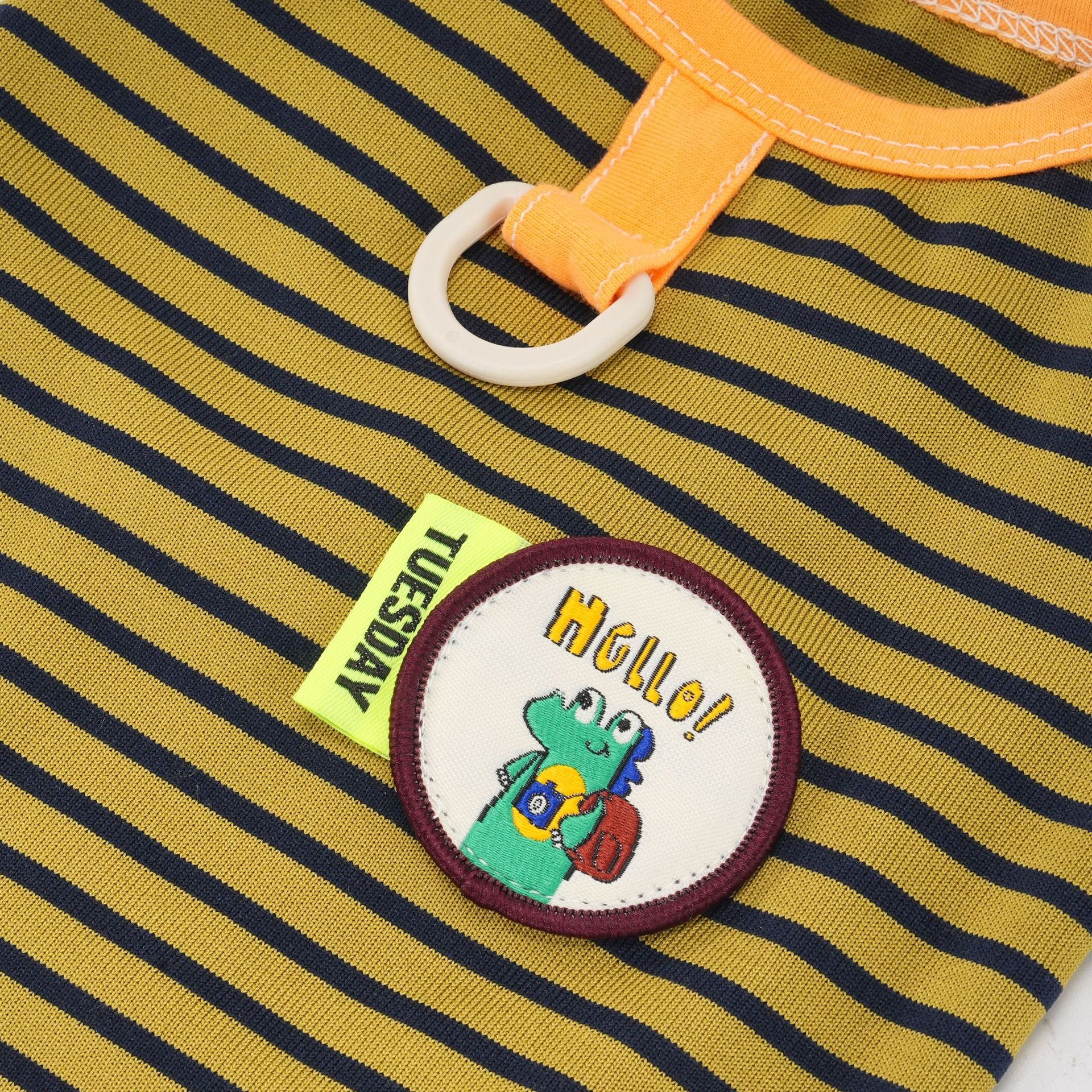 Pet clothes dog cat clothes pet apparel spring/summer new pet vest 26 dinosaur logo striped vest