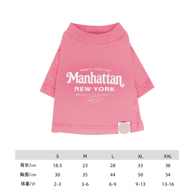 pet Summer T-shirt Lightweight Spring Summer Casual Bichon Teddy Schnauzer Breathable dog Clothes
