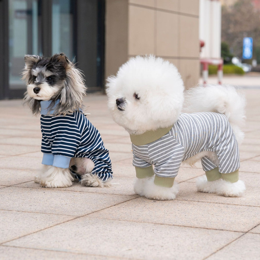 Pet apparel, breathable dog clothes, four-legged outfit, spring/summer new arrival, 26 large collar striped four-legged style