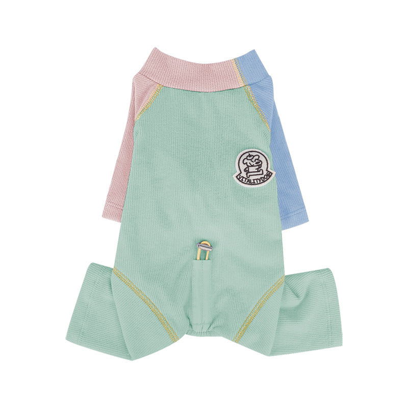 pet Clothing Fall Winter Color Match Four Leg Warm Undershirt Bichon Schnauzer Inner Wear