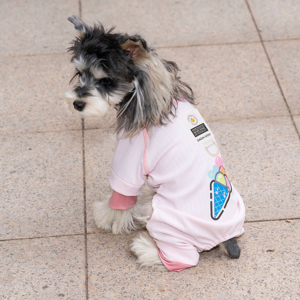 Pet apparel, dog clothes, four-legged outfit, korean style, new spring/summer collection, 26 ice cream print, four-legged design