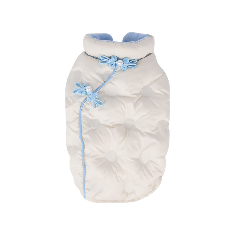 Chinese Style dog Cotton Jacket Vest Fall Winter Warm New Year Multiple Colors Available Fashion pet Sleeveless