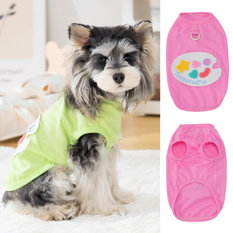 Dog vest cat clothes pet clothes cool clothes summer breathable t-shirt 26 color palette vest