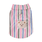 Pet clothes dog cat clothes breathable pet clothing spring and summer new pet 26 doll bear vertical stripe shirt