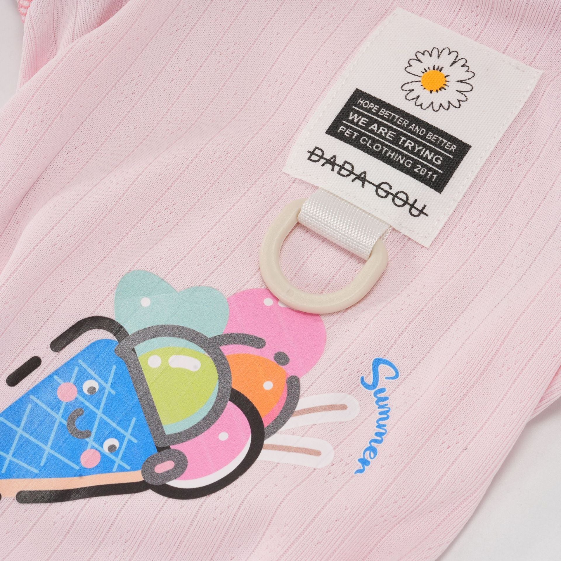 Pet apparel, dog clothes, four-legged outfit, korean style, new spring/summer collection, 26 ice cream print, four-legged design