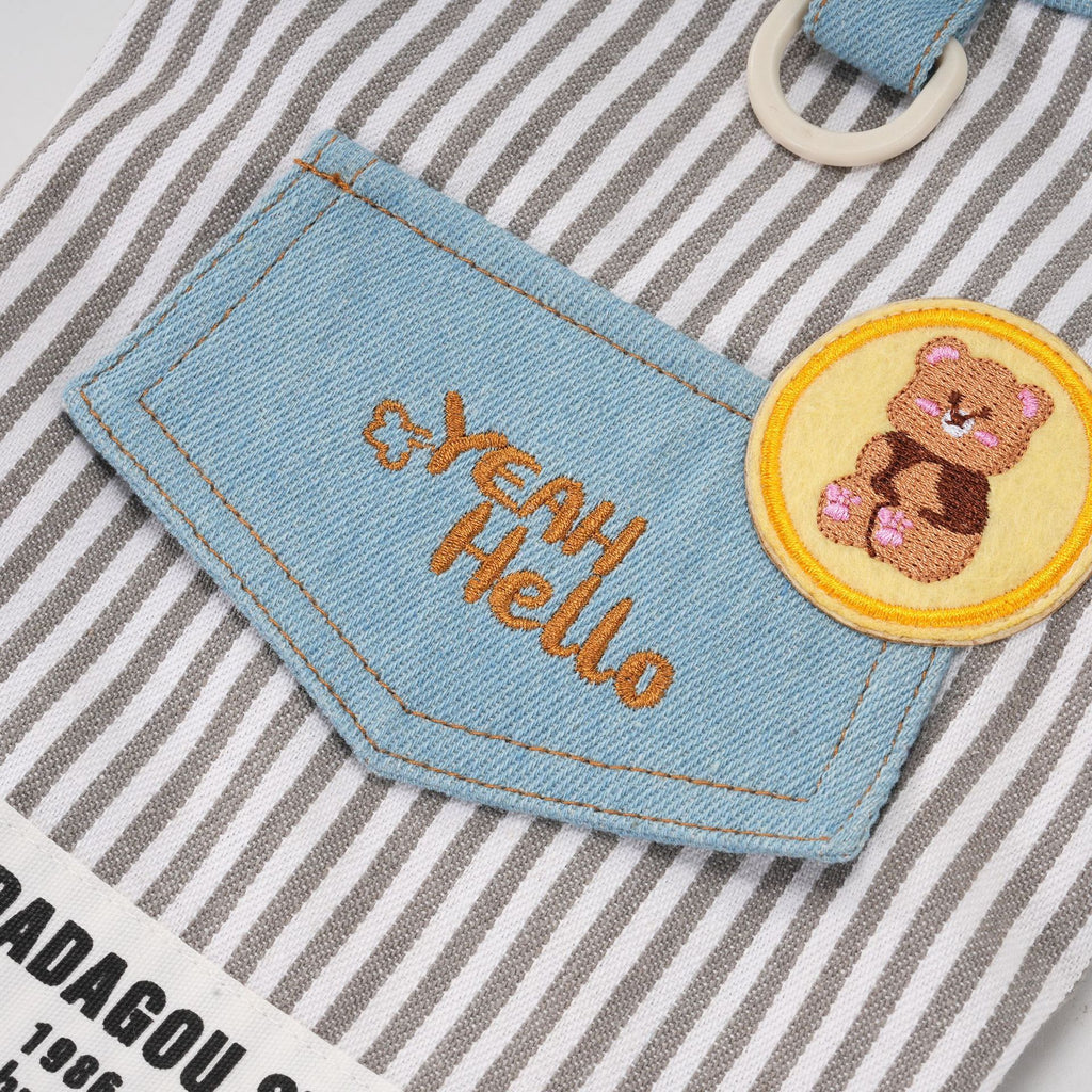 Pet clothes dog cat clothes breathable denim pet clothing spring and summer new pet 26 stripe denim jacket