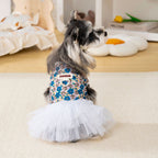 Pet apparel breathable pet clothes dog clothes dress spring/summer new arrival 26 floral print tulle dress