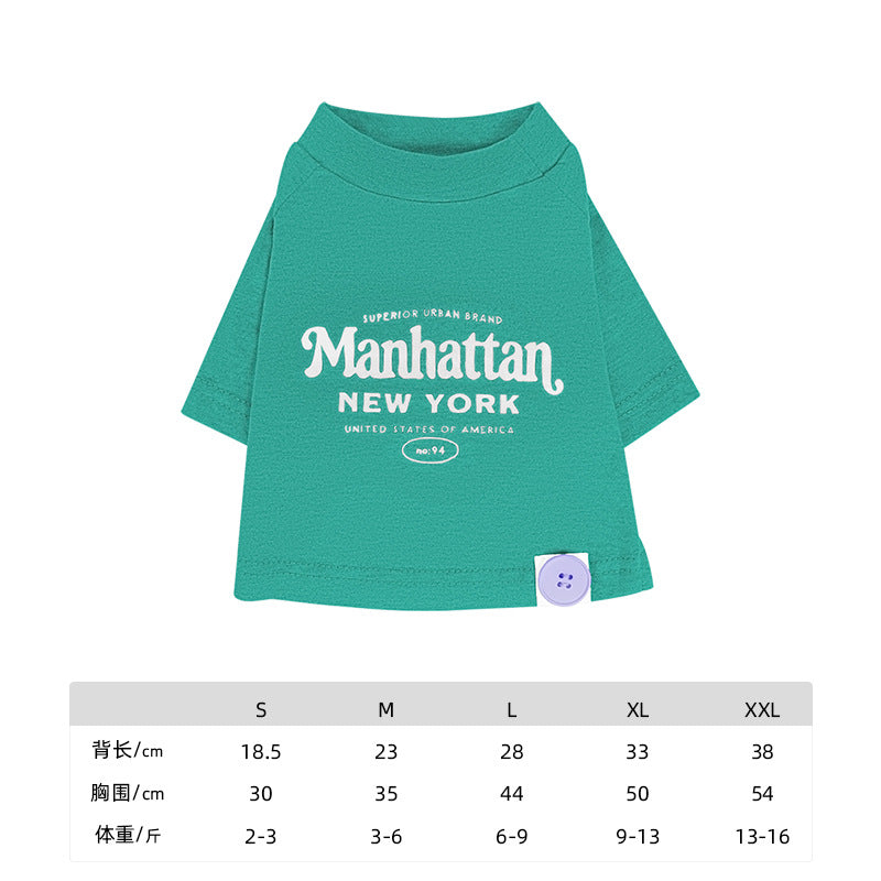 pet Summer T-shirt Lightweight Spring Summer Casual Bichon Teddy Schnauzer Breathable dog Clothes