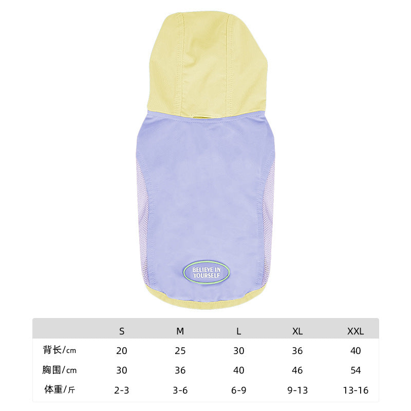 dog Spring Summer Cool Touch Vest Schnauzer pet Bichon Color Block Hooded Wholesale
