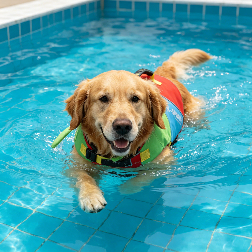 Pet dog leashable life jacket swimsuit - small, medium, and large breed life vest - 26 color block swimsuit