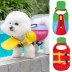 Pet dog leashable life jacket swimsuit - small, medium, and large breed life vest - 26 color block swimsuit