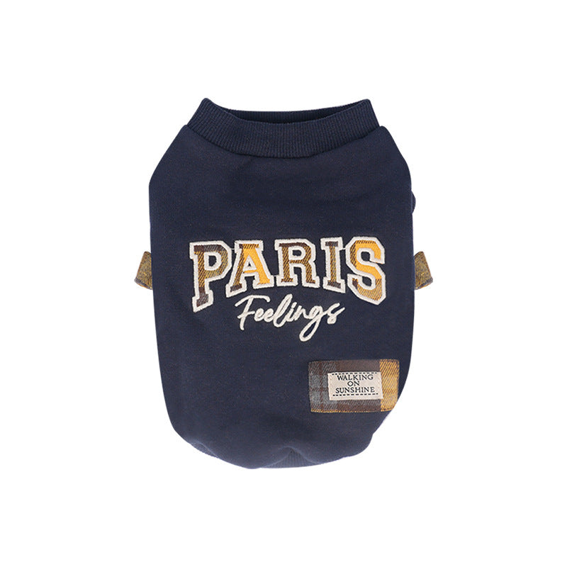 pet Clothes Fall Winter Hoodie Outdoor Color Block Schnauzer Bichon