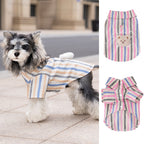 Pet clothes dog cat clothes breathable pet clothing spring and summer new pet 26 doll bear vertical stripe shirt
