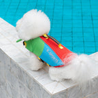 Pet dog leashable life jacket swimsuit - small, medium, and large breed life vest - 26 color block swimsuit