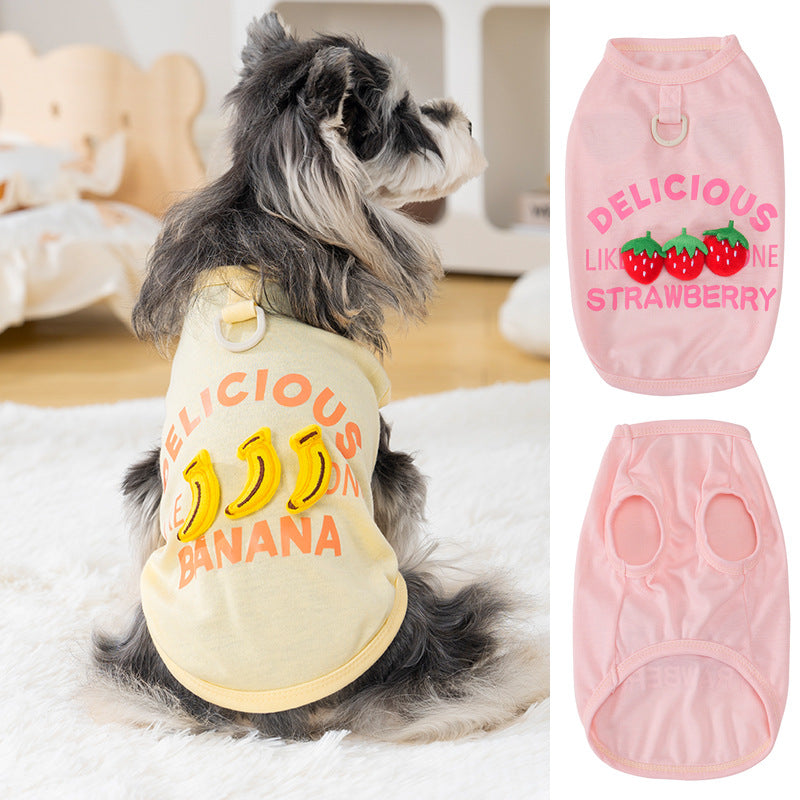 Pet clothes dog cat clothes pet clothing spring and summer new pet 26 three-dimensional doll fruit vest