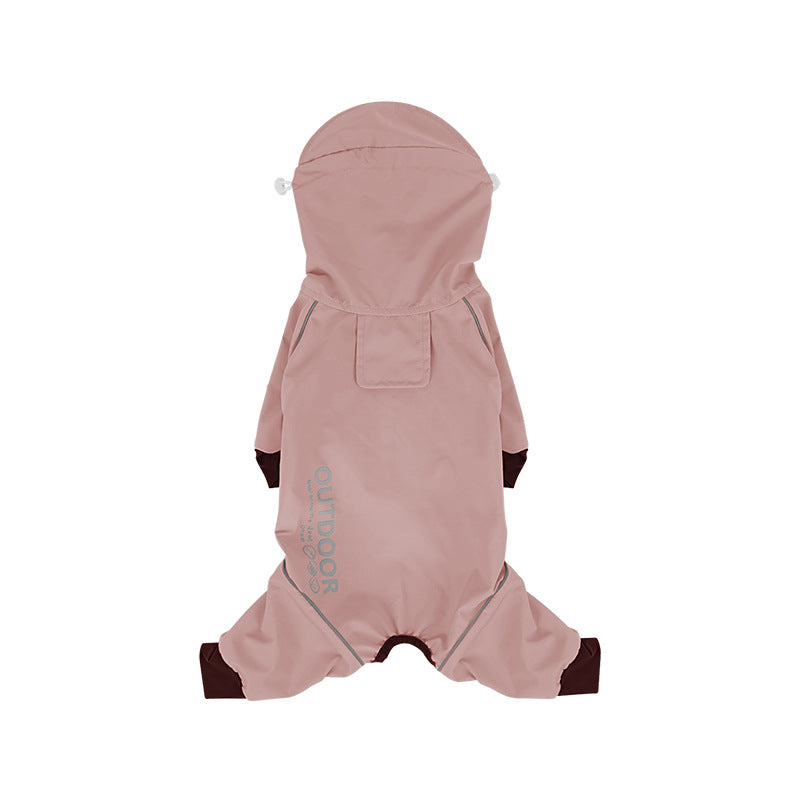 pet Four Season Raincoat Outdoor Windproof Color Block Four Leg Windbreaker Schnauzer dog Clothes Wholesale