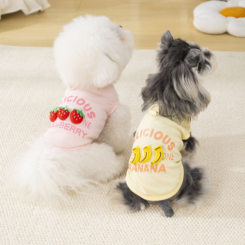 Pet clothes dog cat clothes pet clothing spring and summer new pet 26 three-dimensional doll fruit vest