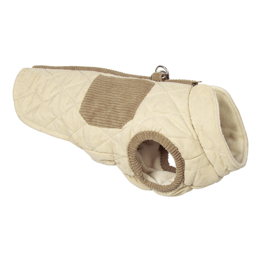 Autumn Winter Diamond Quilted Warm Fleece Large dog Cotton Jacket