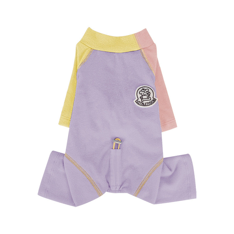 pet Clothing Fall Winter Color Match Four Leg Warm Undershirt Bichon Schnauzer Inner Wear