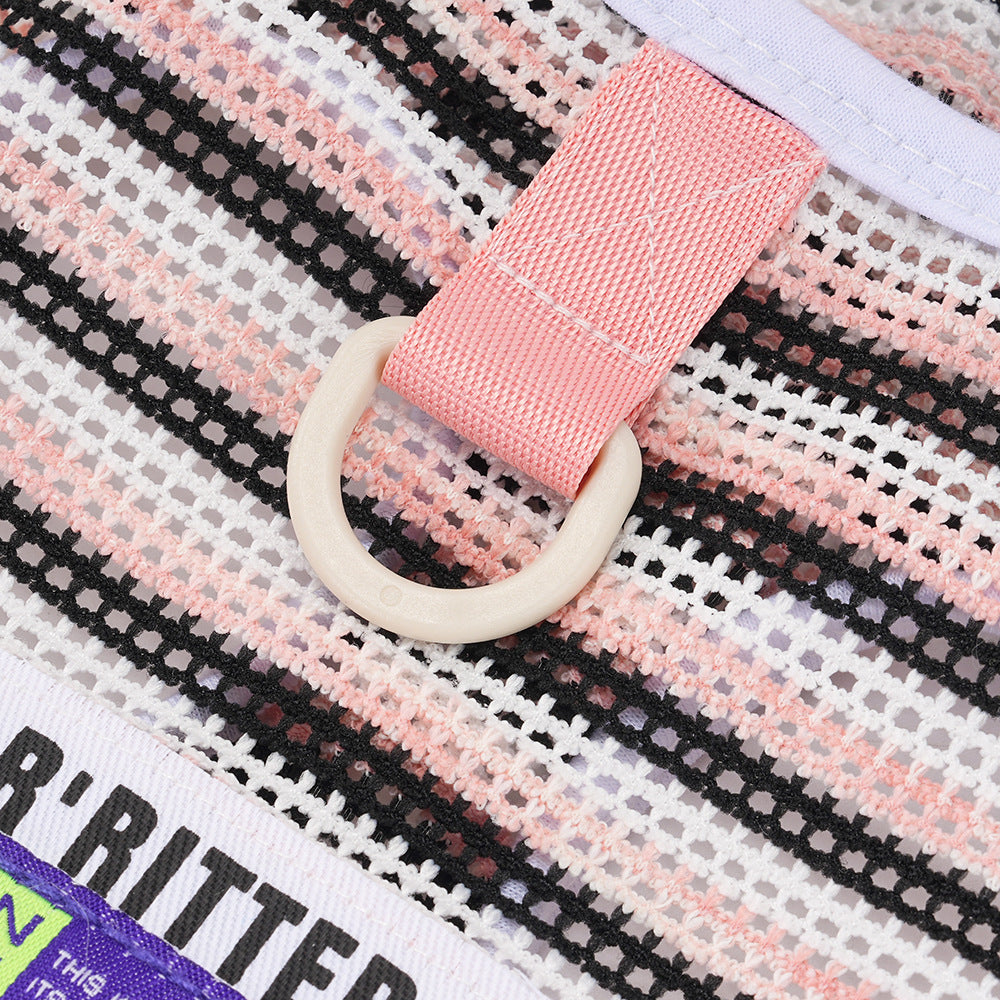 Pet clothes dog clothes pet apparel spring/summer new pet vest 26 korean style mesh striped vest